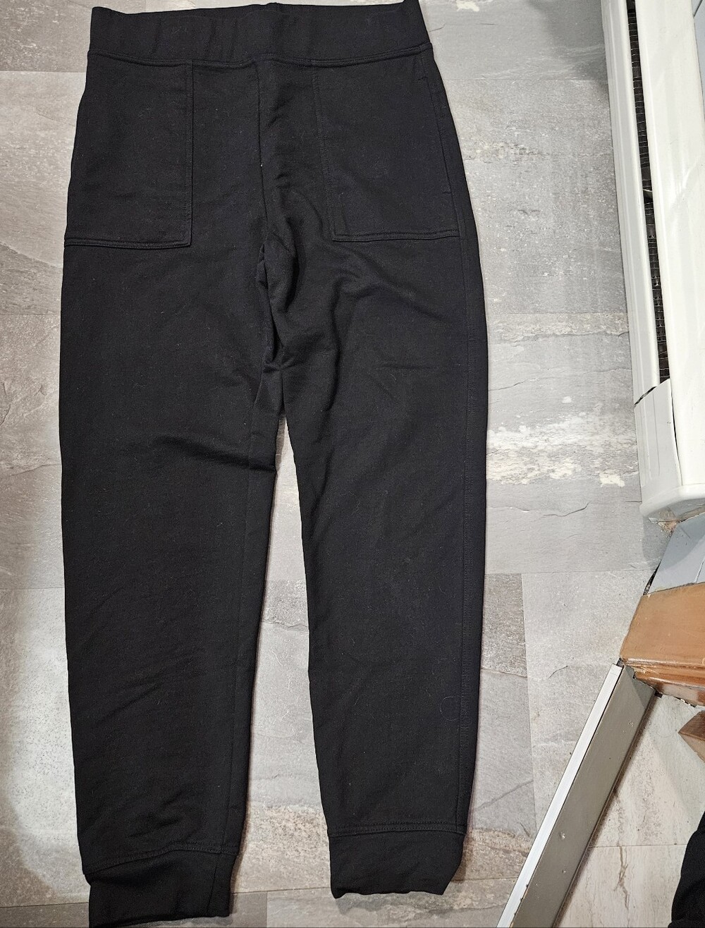 A.P.C. Cotton Pull On High Rise Pants. Cuffs. Elastic Waistband. Black. 28". M.